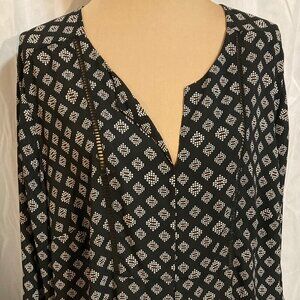 NWOT Lane Bryant Patterned Blouse with slitted accents